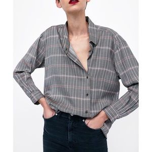 Zara Asymmetric Checked Shirt